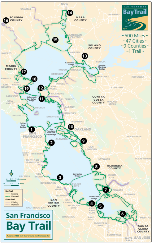 Map of the Bay Trail